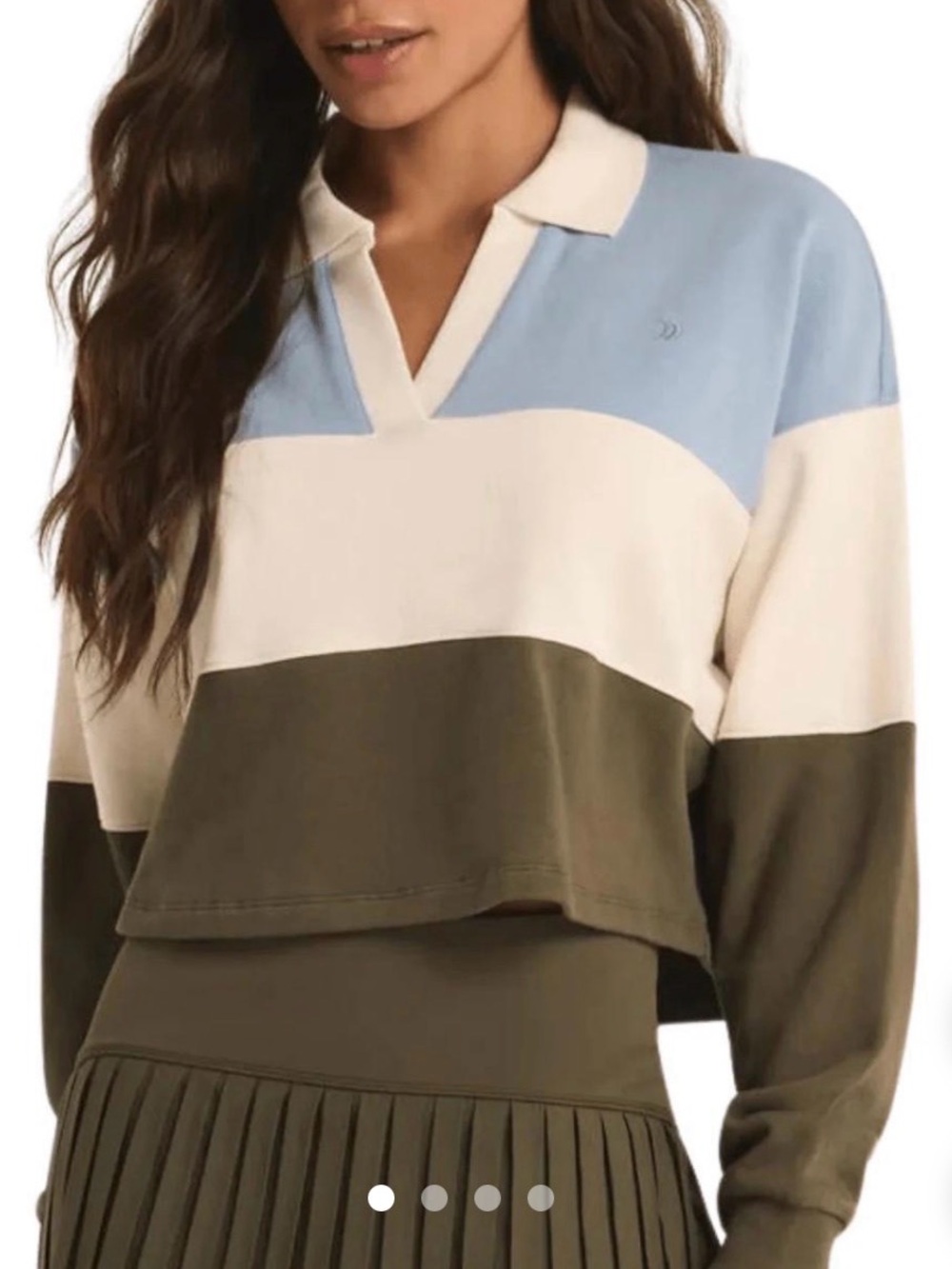 Z Supply Active Women's Colorblocked Polo Sweater, worn once, size large.